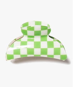 pince crabe pour les cheveux a motif damier femme vert standardD686701_1