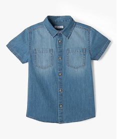 chemise garcon a manches courtes aspect denim grisD688701_1