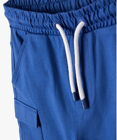 bermuda garcon en maille extensible avec poches a rabat bleuD689301_2