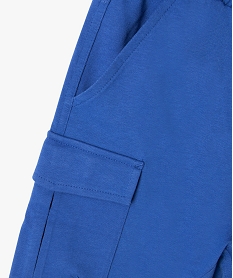 bermuda garcon en maille extensible avec poches a rabat bleuD689301_3