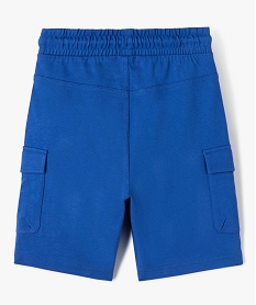 bermuda garcon en maille extensible avec poches a rabat bleuD689301_4