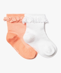 GEMO Chaussettes bébé fille à volants (lot de 2) Rose