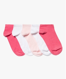 GEMO Chaussettes fille ultra courtes unies (lot de 5) Rose