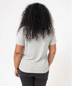 tee-shirt femme grande taille avec col v gris t-shirts en cotonD690601_3