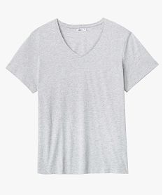 tee-shirt manches courte a col v femme grande taille gris t-shirts manches courtesD690601_4