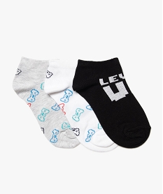 GEMO Chaussettes garçon ultra courtes avec motifs jeu vidéo (lot de 3) Blanc