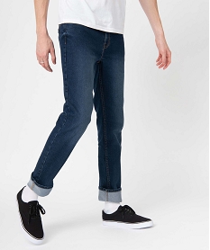 GEMO Jean homme coupe slim stretch délavé Gris