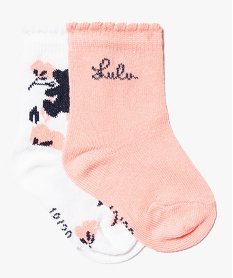 GEMO Chaussettes bébé fille imprimées - LuluCastagnette (lot de 2) Rose
