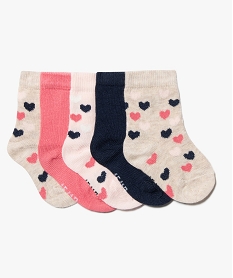 GEMO Chaussettes bébé fille modèles variés (lot de 5) orange chine