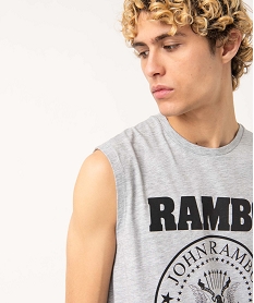 tee-shirt homme sans manches imprime - rambo gris tee-shirtsD696101_2