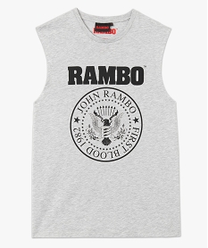 tee-shirt homme sans manches imprime - rambo gris polosD696101_4