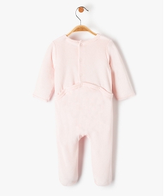pyjama bebe en velours avec ouverture pont-dos rose pyjamas veloursD701901_3