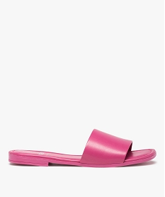 GEMO Mules femme unies à talon plat et bride droite rose standard