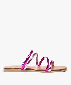GEMO Mules femme avec brides bicolores effet miroir rose standard