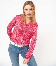 GEMO Chemise fleurie à manches longues femme Imprimé