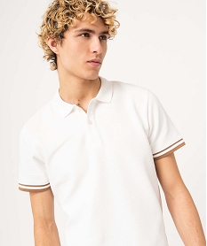 polo homme a manches cortes en maille epaisse blancD708401_2