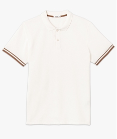 polo homme a manches cortes en maille epaisse blanc polosD708401_4