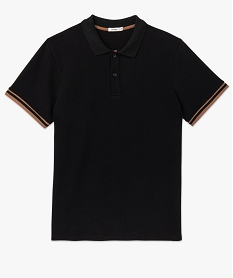 polo homme a manches cortes en maille epaisse noir polosD708501_4