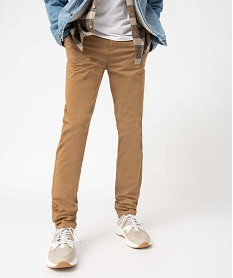 pantalon chino en coton stretch coupe slim homme brun pantalons de costumeD708901_1