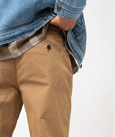 pantalon chino homme en coton stretch brun pantalons de costumeD708901_2