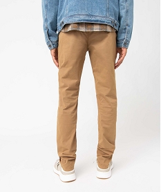 pantalon chino homme en coton stretch brunD708901_3