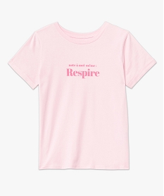 tee-shirt femme a manches courtes avec message rose t-shirts manches courtesD709401_4
