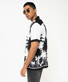 chemise manches courtes bicolore motif palmiers homme imprime chemise manches courtesD710701_3