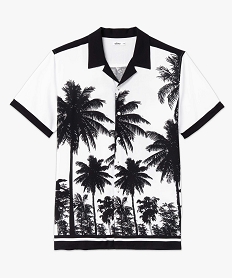 chemise manches courtes bicolore motif palmiers homme imprimeD710701_4