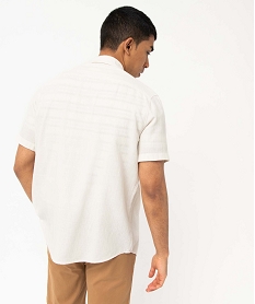 chemise homme a manches courtes en cotonviscoselin melanges beige chemise manches courtesD710801_3