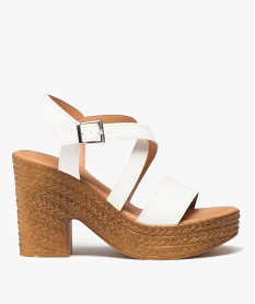 GEMO Sandales femme à talon plateforme et semelle texturée blanc standard
