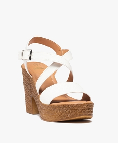 sandales femme a talon plateforme et semelle texturee blanc standard sandales a talonD713901_2