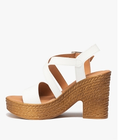 sandales femme a talon plateforme et semelle texturee blanc standard sandales a talonD713901_3