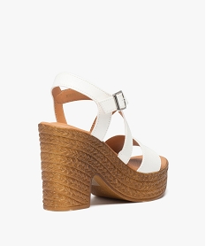 sandales femme a talon plateforme et semelle texturee blanc standard sandales a talonD713901_4