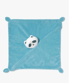 doudou plat avec tete de panda pour bebe bleu standardD714801_2