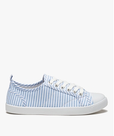 GEMO Baskets femme en toile rayée et bout renforcé rayures