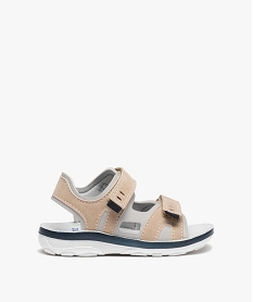 GEMO Sandales garçon dessus suédé avec brides à scratch beige standard