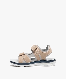 sandales garcon dessus suede avec brides a scratch beige standard sandales et nu-piedsD718601_3
