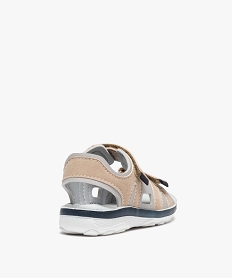 sandales garcon dessus suede avec brides a scratch beige standard sandales et nu-piedsD718601_4