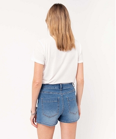 tee-shirt femme raye coupe ample et courte imprimeD720501_3