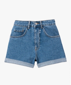 short en jean ample a revers femme gris shortsD755901_4