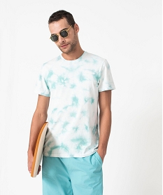 tee-shirt a manches courtes coloris tie and dye homme bleu tee-shirtsD758001_1