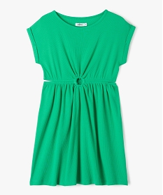 GEMO Robe en maille côtelée avec ouvertures à la taille fille fille Vert