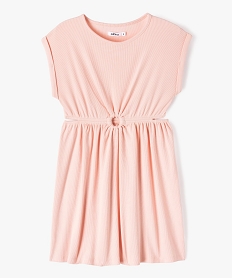 GEMO Robe en maille côtelée avec ouvertures à la taille fille fille Rose