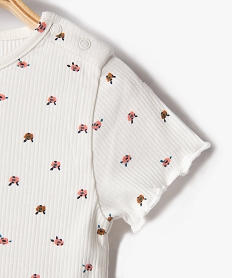 tee-shirt a manches courtes en maille cotelee bebe fille blanc chine tee-shirts manches courtesD821801_2