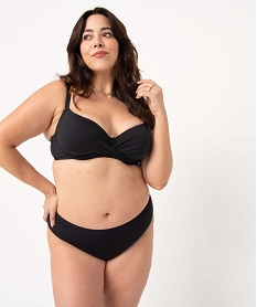 haut de maillot de bain femme grande taille emboitant et drape noir standard haut de maillots de bainD834101_3