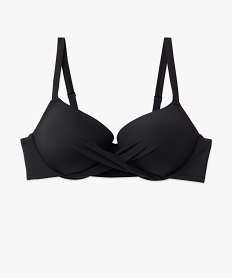 haut de maillot de bain femme grande taille emboitant et drape noir standard haut de maillots de bainD834101_4