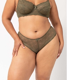 shorty en dentelle et tulle femme grande taille vert shortiesD834801_1