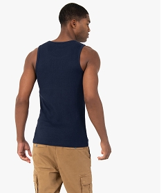 debardeur uni en maille cotelee homme bleunavy tee-shirtsD847801_3