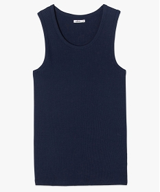 debardeur uni en maille cotelee homme bleunavy tee-shirtsD847801_4