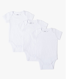 GEMO Bodies bébé unis à manches courtes (lot de 3) Blanc